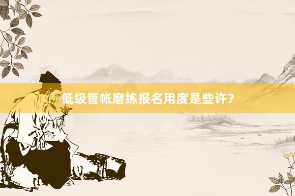 低级管帐磨练报名用度是些许？